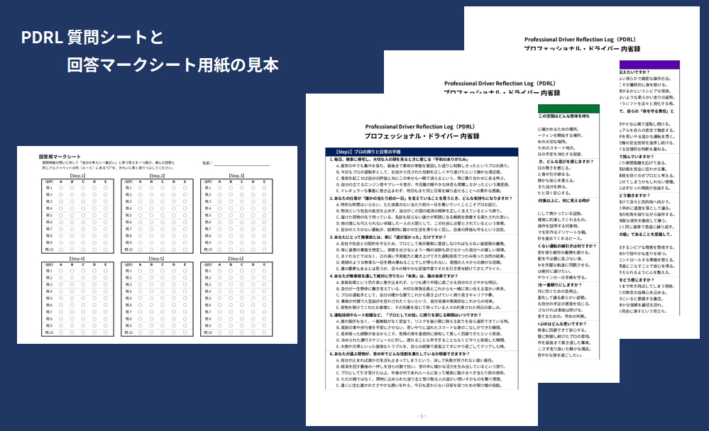 PDRLの質問シート(問題用紙)と回答シート